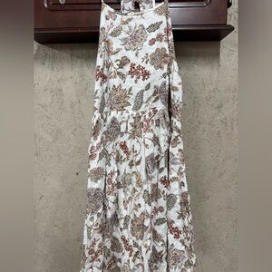 Wishlist Long Sleeve Floral Dress - Cream and Brown